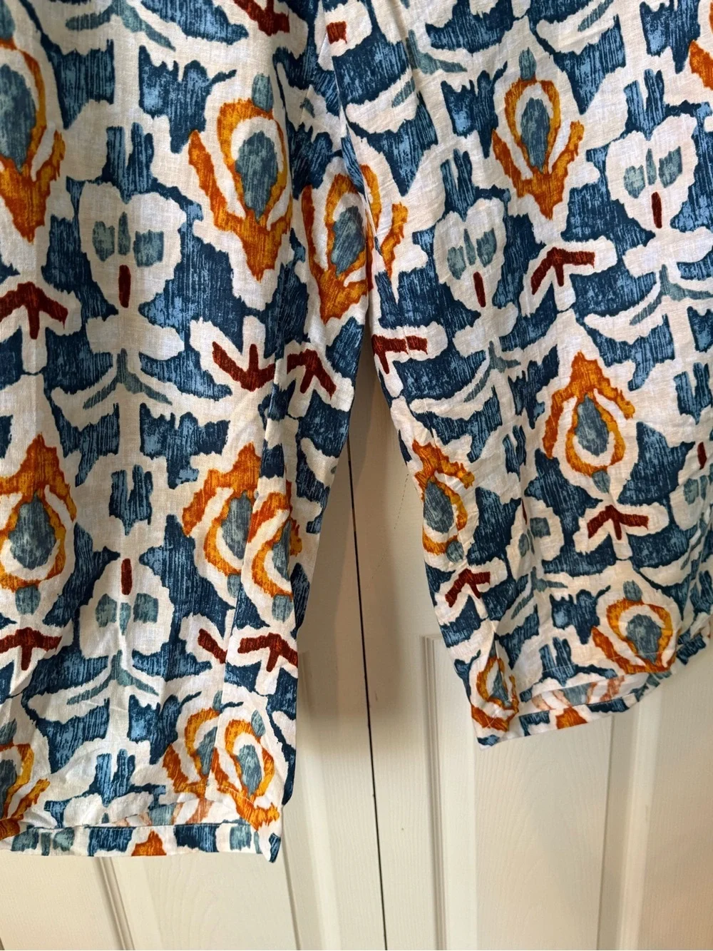 # Christian Siriano Multicolor Ikat Print Two-Piece Linen-blend Pant Set (3X/2X)